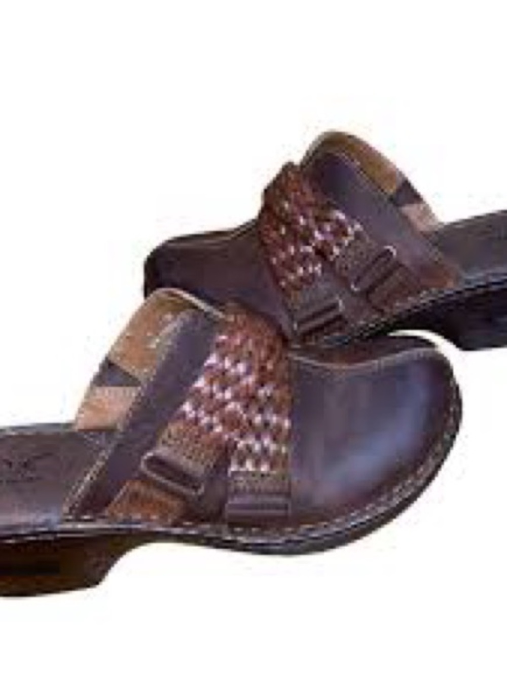 b.o.c. Brown Woven Leather Clog Mules